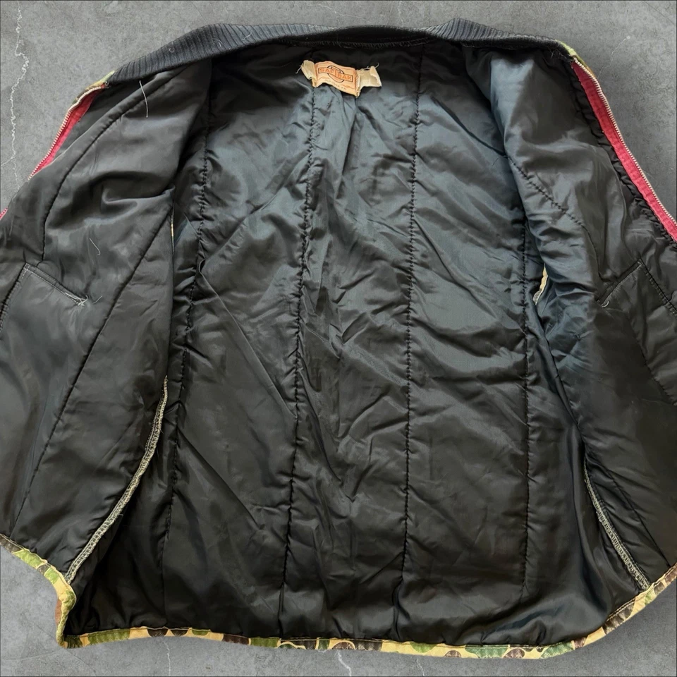 Vintage 1960s/70s Saf-T-Bak Duck Camo Insulated Hunting Vest XL - Image 3 of 4