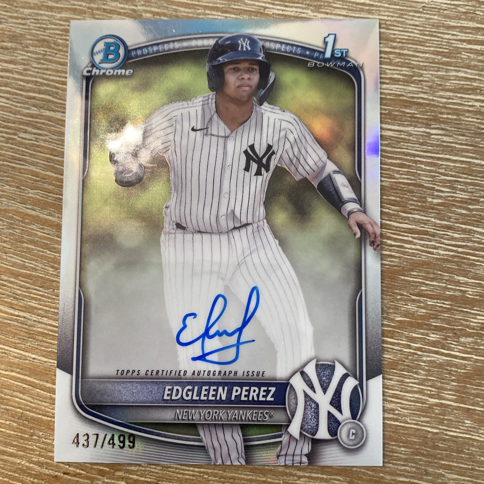 2025 Bowman Chrome Prospect 1st Autographs Edgleen Perez #CPA-EPZ Refractor /499