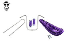 ORIGINAL LOWRIDER U Handlebar Sissy Bar Velour 5-Button Purple Banana Seat/Grips