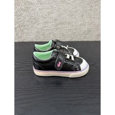 See Kai Run Low Top Sneakers Kids Walkers Size 5 Black Shimmer Hook Loop New