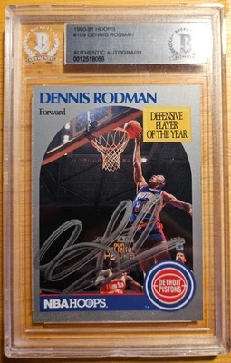 Dennis Rodman Auto NBA Hoops BGS Authentic Chicago Bulls Detroit Pistons - Bild 1 von 2