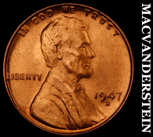 1947-D Lincoln Wheat Cent-Choice Gem BU +++ Lustrous No Reserve #i6561