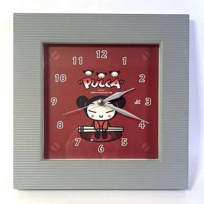Rare Y2K Pucca Korean Wall Clock Ramen Noodle Vooz Club AS-IS Repair