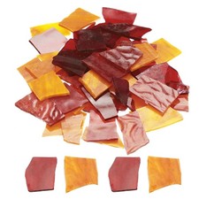 400g Mosaic Tiles Irregular Glass Mosaic Tiles Stained Glass Red Series