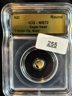 .9999 Fine Gold Eagle Head 1/500 OZ ICG MS70 Round ND