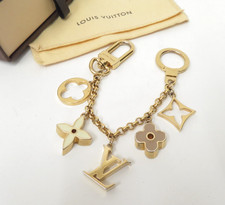 Authentic Louis Vuitton Fleur De Monogram Bag Charm Key Ring Keychain I 51859