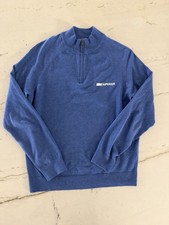 Brooks Brothers Mens Navy Blue 1/4 Quarter Zip Sweatshirt Pullover Logo Size M