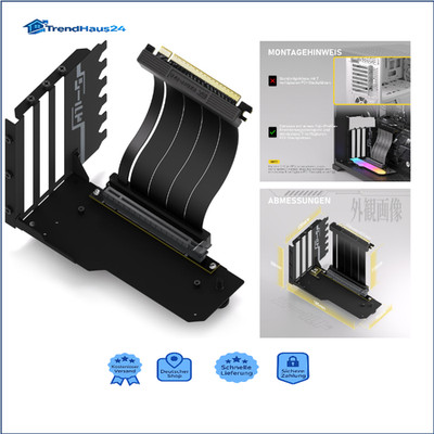 GPU Halterung Shield Series 115mm PCIE 4.0 Riser Kabel Schwarz