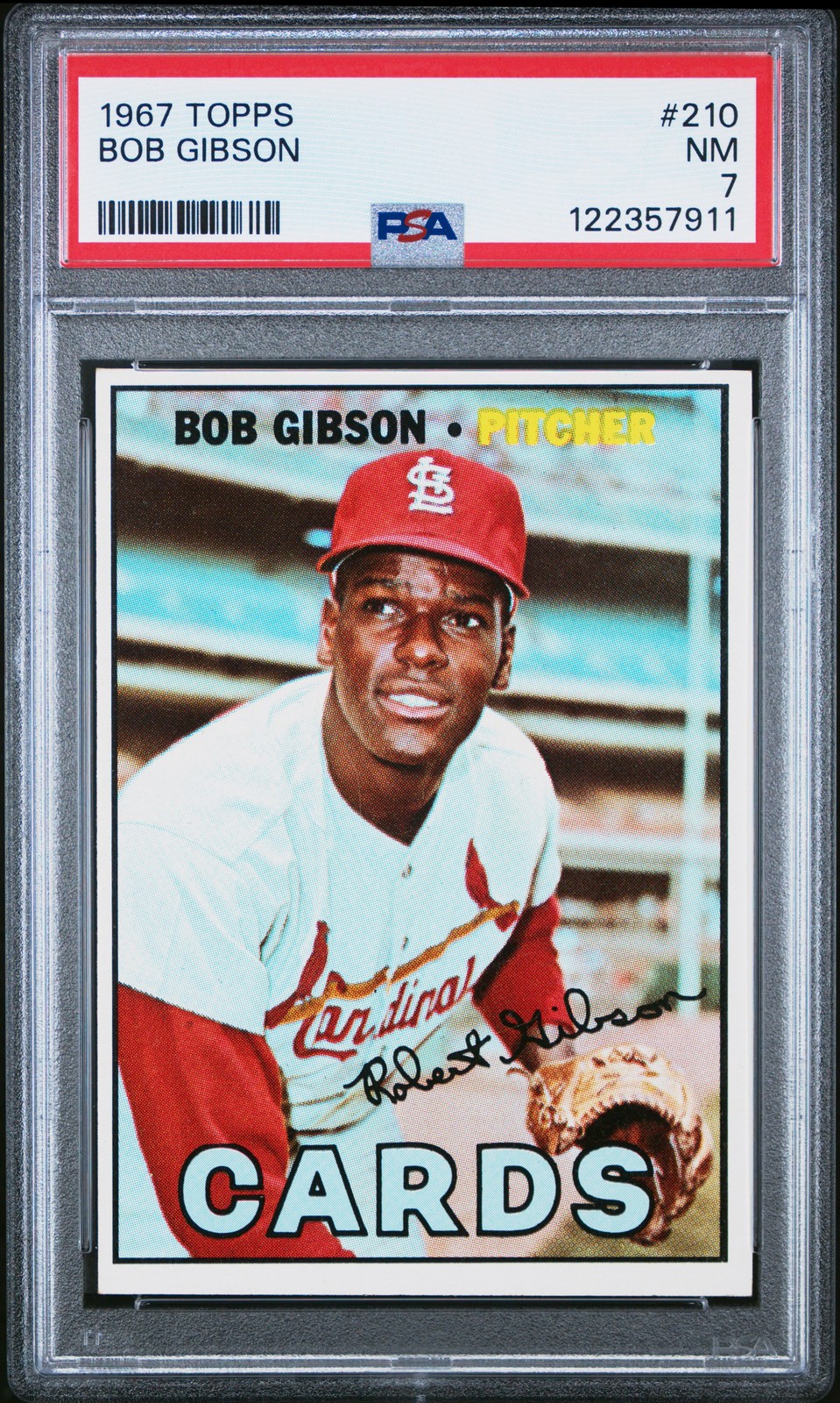 1967 TOPPS #210 BOB GIBSON PSA 7