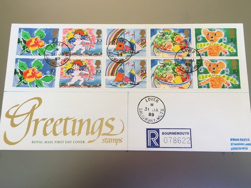 GB BRIEFMARKEN SELTEN CDS ERSTTAGSBRIEF 1989 GRUSS LIEBHABER