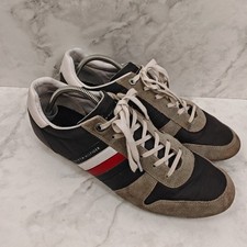 Tommy Hilfiger Mens UK 11 Grey Blue Nylon Runner Trainers Grey Suede Shoes
