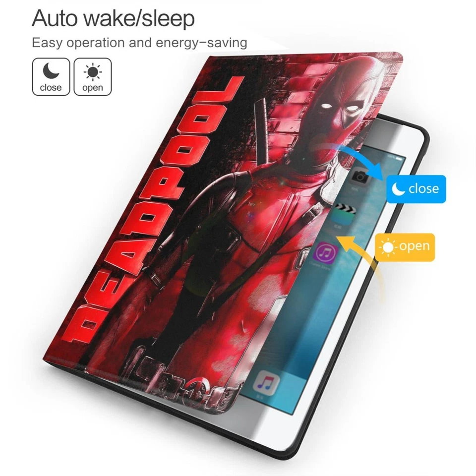 Funda Protectora TPU Deadpool Superhero Smart Wake/Sleep para iPad 9/8/7Air3 Foto 3 de 4