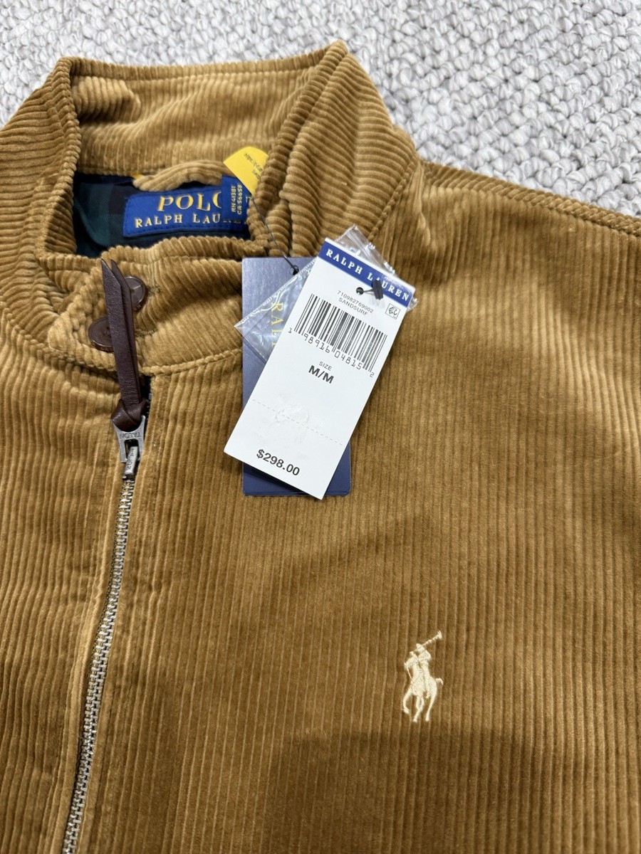Polo Ralph Lauren Men's Wide Wale Corduroy Full Zip Jacket Brown