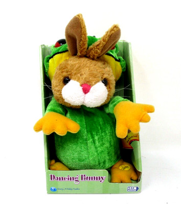 Gemmy Dancing Bunny Animated Plush in Frog Costume Easter Time Music 2003