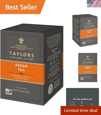 Assam Black Tea in Pillow Bags - 50 Count for Refreshing Hot or Iced Tea