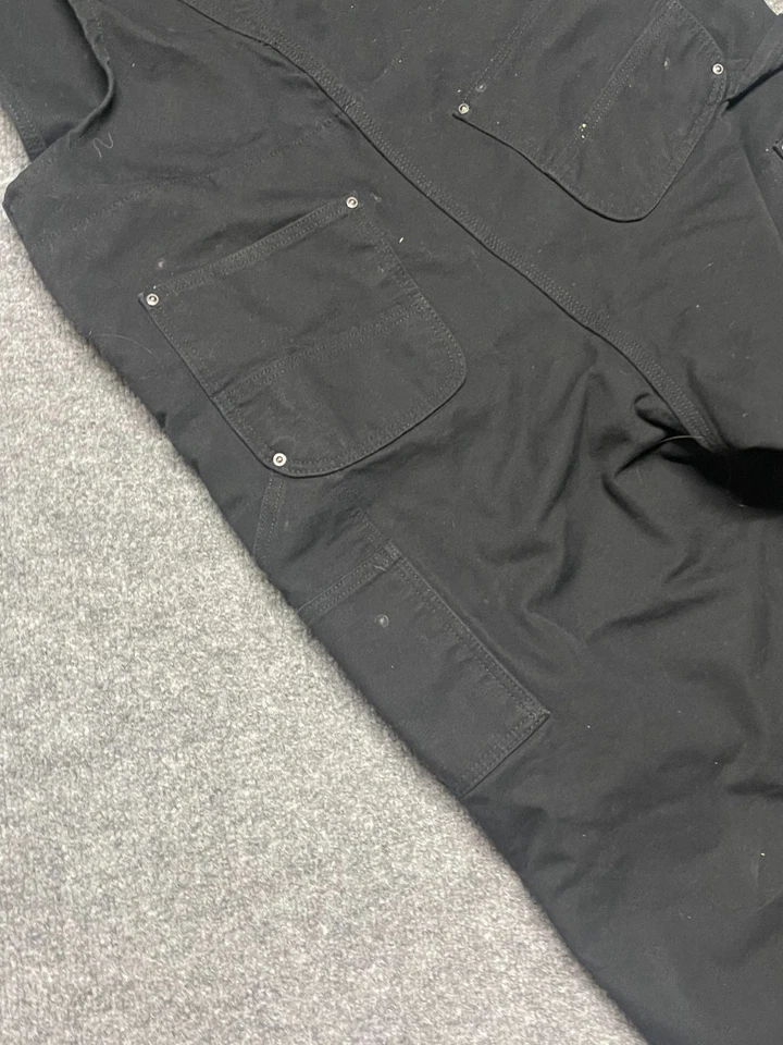 Mono con tirantes Carhartt doble rodilla para hombre grande alto negro aislado suelto 104031 Foto 4 de 4