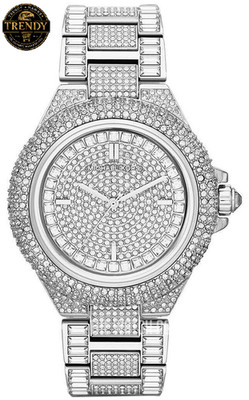 Michael Kors MK5869 Camille Damenuhr Silber Glitzer Edelstahl Chrono