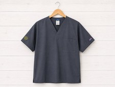 Cherokee Workwear 4777 V-Neck Scrub Top Unisex M Dark Gray Pocket A267