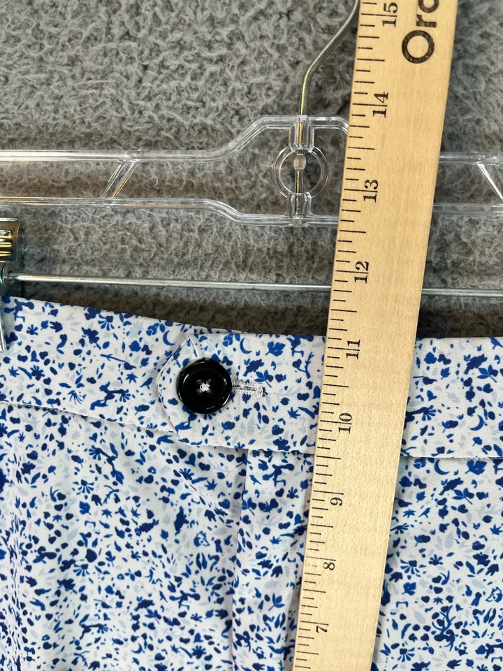 Pantalones Cortos Greyson Para Hombre 34 Blanco Azul Estampado Floral Ligeros Golf Informales Verano Foto 4 de 4