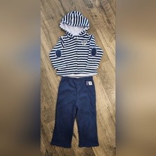 24M Disney Store Striped Thermal Vintage Mickey Mouse Hoodie 2piece Sweatsuit