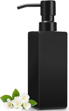 Black Soap Dispenser Bathroom Glass Hand Soap Dispenser W/ Stainless Steel Pump