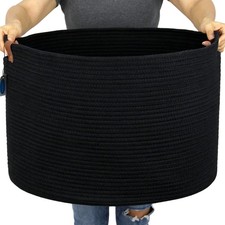 XXXLarge Cotton Rope Basket for Living Room - Woven Storage Basket with Handl...