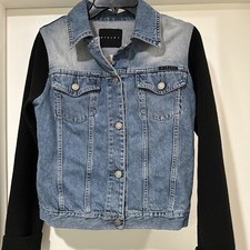 Sisley Blue Distressed Classic Denim Jean Jacket M Med Italy Rare Sweater Body