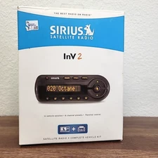 Sirius InV2 Satellite Radio Portable Black w/ Car Install Kit Corded
