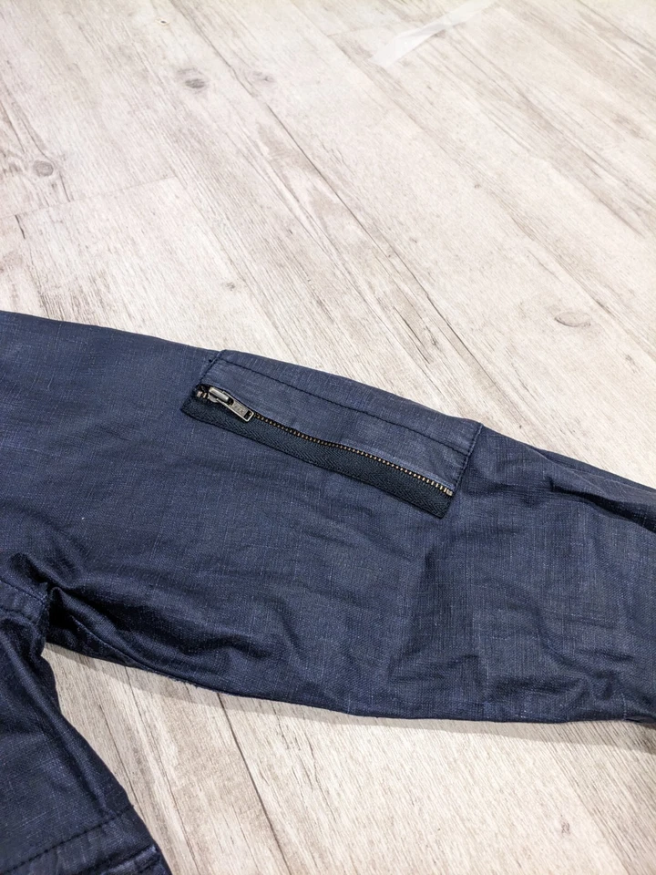 Pretty Green Mens Jacket X Small Blue Navy Linen Parka Casuals Liam Oasis - Image 2 of 4