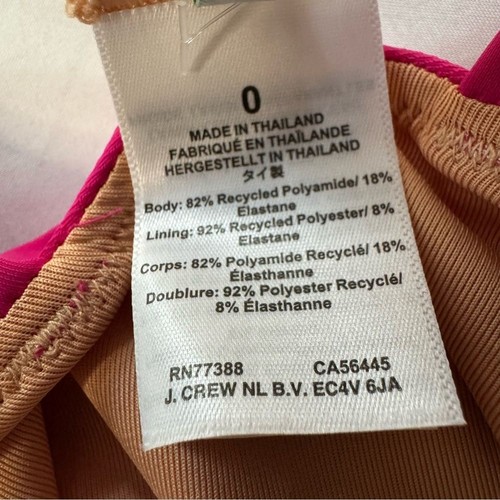 Neu mit Etikett J Crew geraffter Rüschen-Einteiler Badeanzug pink Größe 0 V-Ausschnitt Barbie hell - Bild 2 von 6