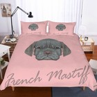 3D Dog Head Pink Background Black Quilt Cover Set Bedding Sets Pillowcases 64