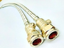 2 x Tap Tail Connector Flexi Hose M8 X 15mm Isolator Valve