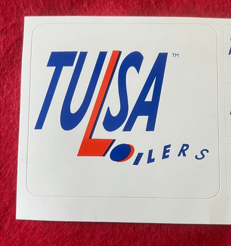 TULSA OILERS ~ Hoja de 4 pegatinas ~ Hockey ~ Buen estado ~ Carpeta guardada - Imagen 3 de 10