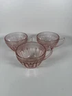 Vtg Lot Of 3 Jeannette Adam Pink Depression Glass Cups