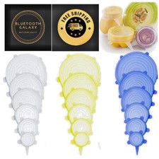 12 Silicone Stretch Lids 2 pack  Cat can covers Dishwasher Safe BPA free