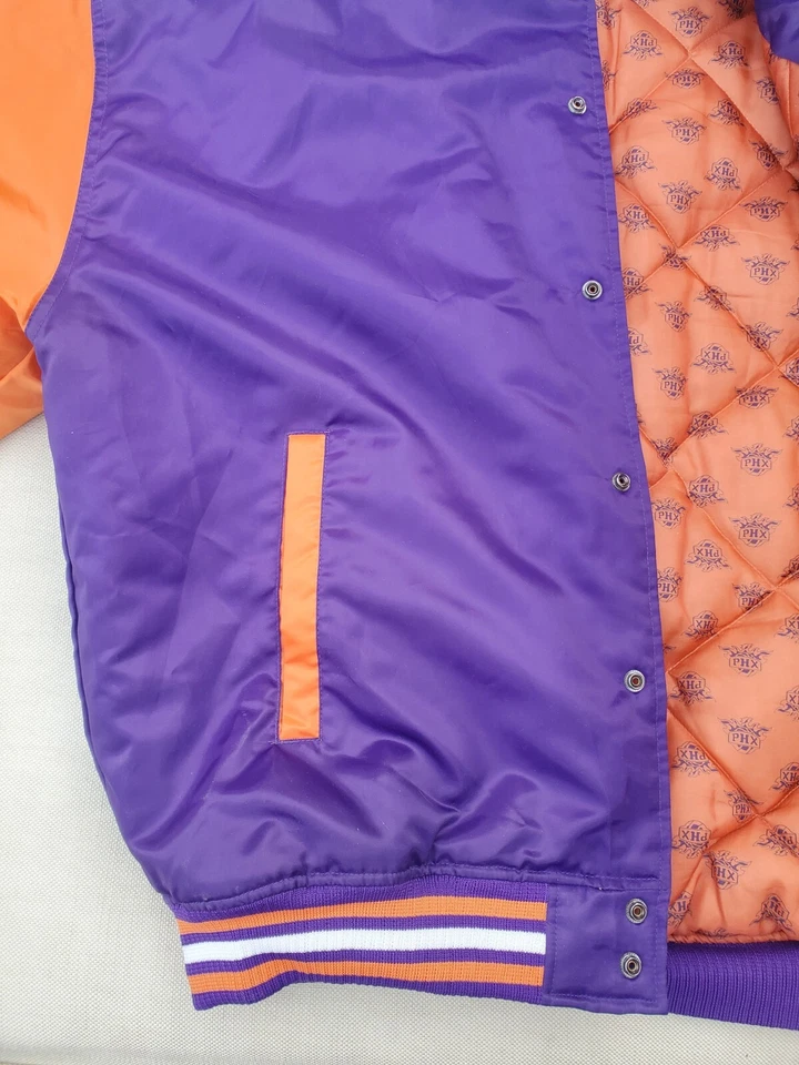 VTG Phoenix Suns NBA Basketball Coat Nylon Snap Varsity Jacket Mens XXL Purple - Image 4 of 4