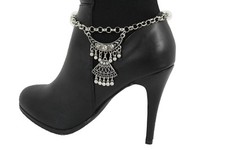 Ubique Women Fashion Boot Bracelet Silver Metal Chain Shoe Moroccan Ethnic Charm