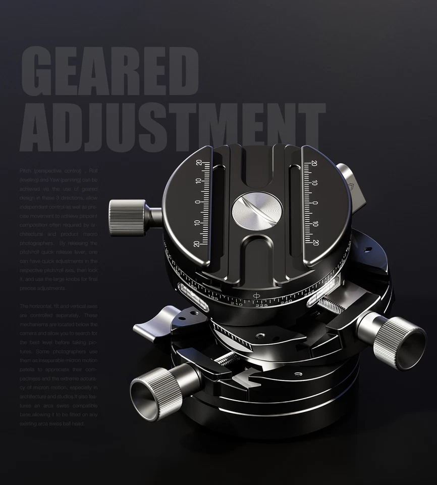 NEW  Leofoto G20 3D Geared Head with QR Plate Tripod Head for Camera - Image 4 of 4