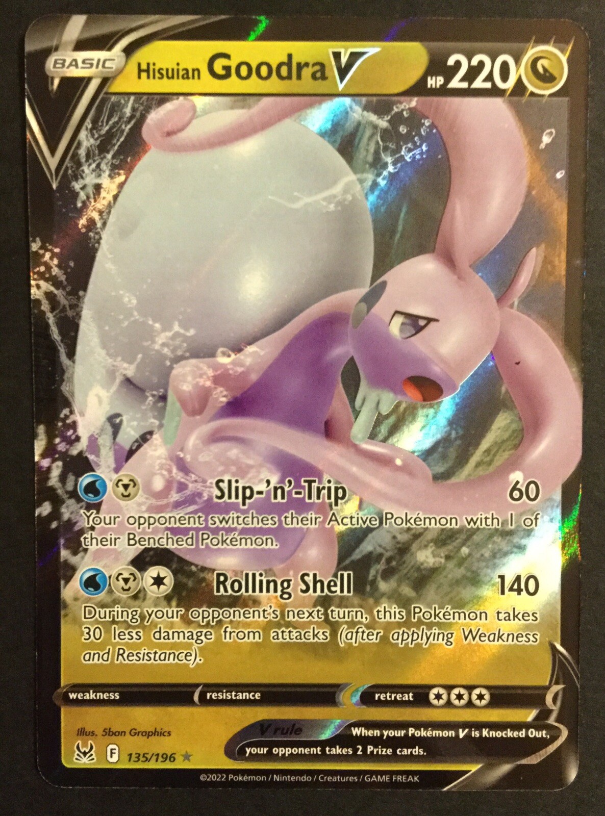 Hisuian Goodra V 135/196 Lost Origin SWSH ULTRA RARE HOLO Pokemon Card NM
