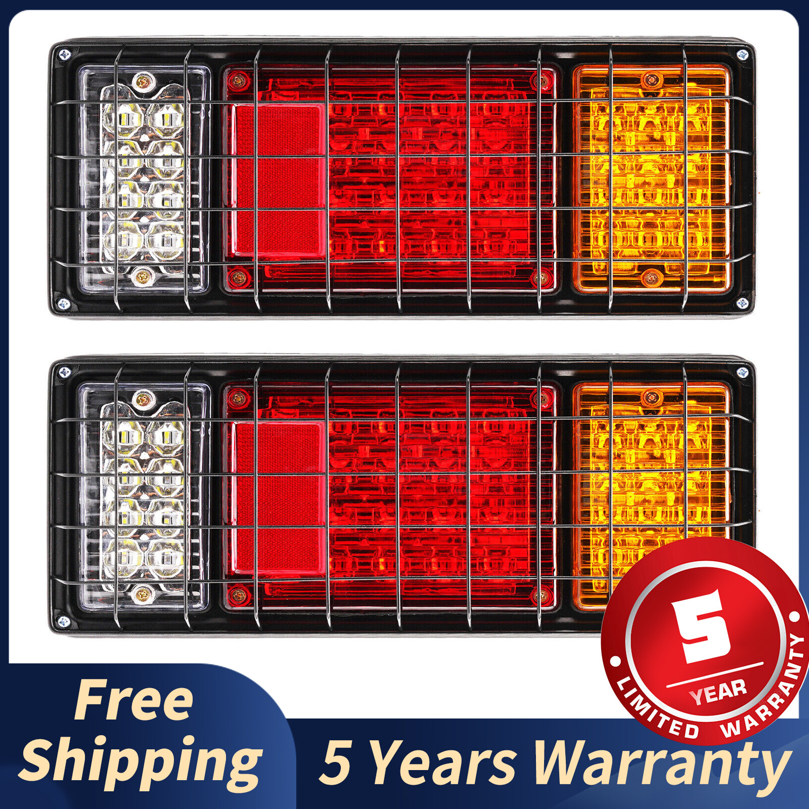 2PC 40 LED Tail Turn Signal Brake Reverse Running Lights Truck Trailer RV Camper