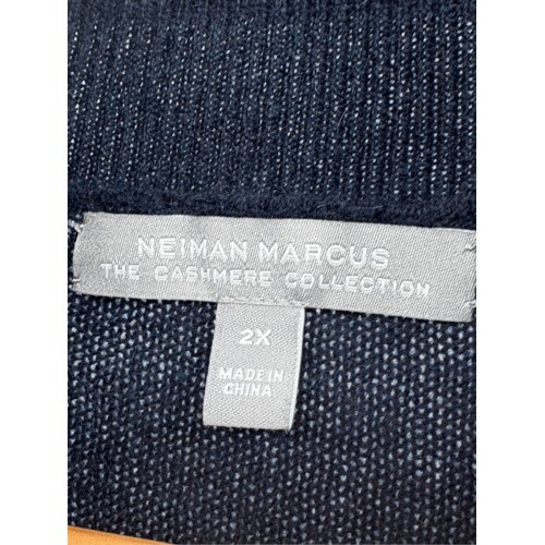 Neiman Marcus Cashmere Collection Sweater Turtleneck Women XXL Navy Blue - Picture 5 of 7