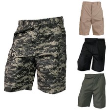 Mafoose Men's Casual Street Cargo Shorts Army Military BDU Rip Stop Camo Shorts