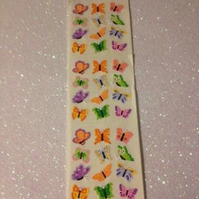 1 SHT 3 SQS SANDYLION VINTAGE STICKERS RARE MINI PRETTY BUTTERFLIES BUTTERFLY