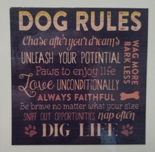 BGM DOG RULES Chase After Your Dreams Unleash Your Potential Paws 3X3" MAGNET
