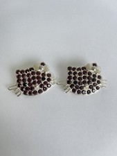 Pair Hello Kitty Rhinestone Red Hair Barrette Clips NEW