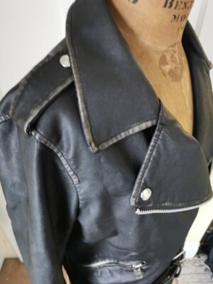 Calvin Klein Faux Leather Motorcycle Biker Jacket - Women
