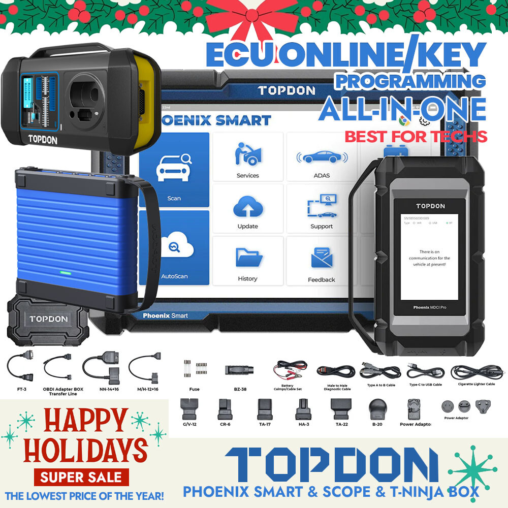 TOPDON Phoenix SMART Diagnostic Scanner with Scope T-ninja Box ECU Coding Ultra Online Support-image