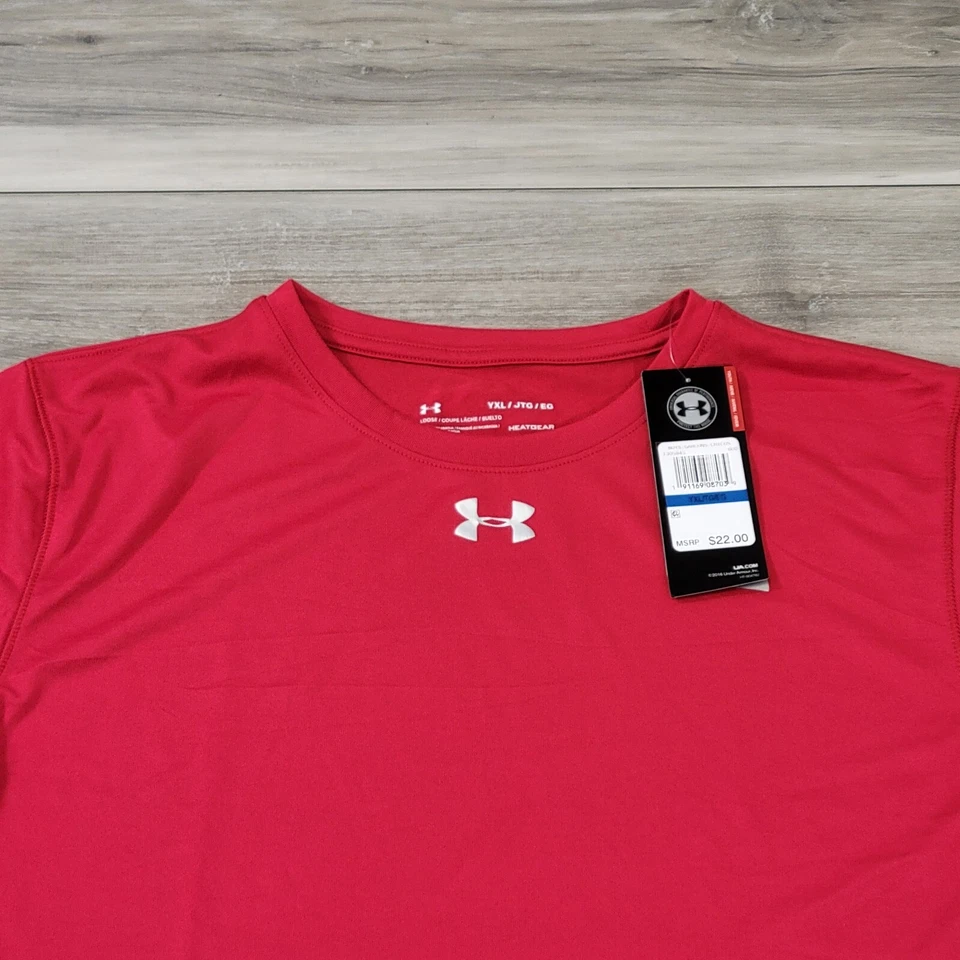 Camiseta Under Armour Niño YXL Roja Heatgear Manga Corta Nueva Foto 2 de 4