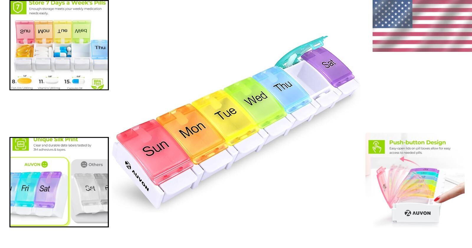 BPA-Free Weekly Pill Organizer - Arthritis Friendly & Travel-Ready Case