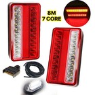 <!--F#f_0-->Pair of 20 led trailer lights kit 1x number plate, plug, 8m 7 core cable 10-30v<!--F/-->